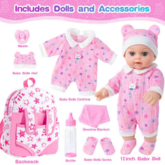 BDDOLL 12 inch baby doll wearing clothes set for imaginative dressing