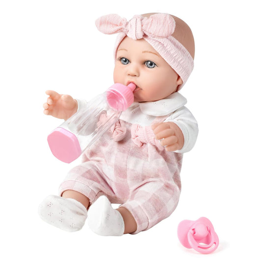 BDDOLL 12-inch baby doll face with realistic eyes for imaginative play.