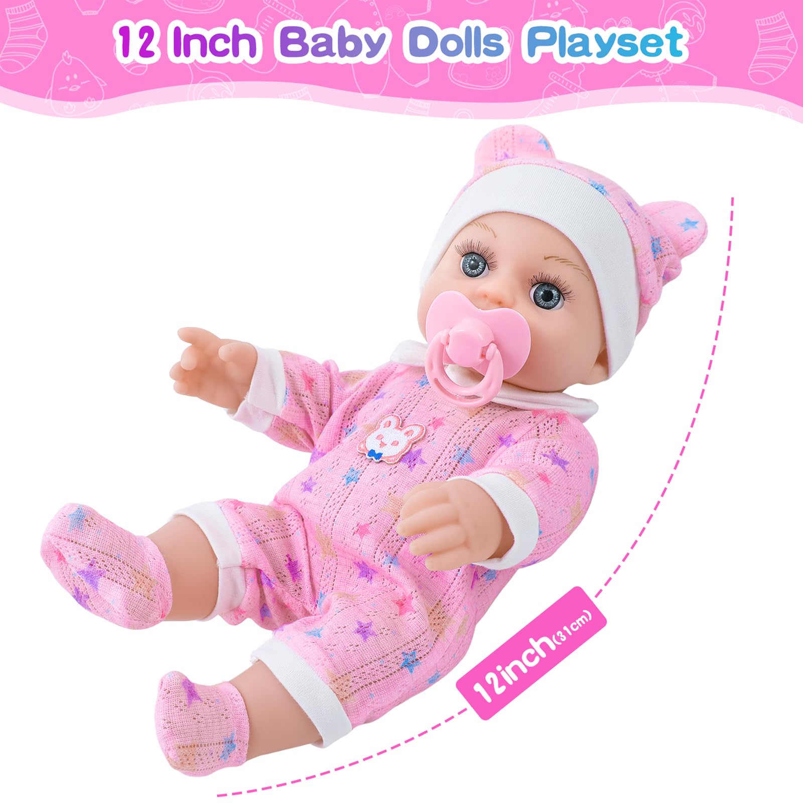 BDDOLL soft washcloth accessory included for gentle care play