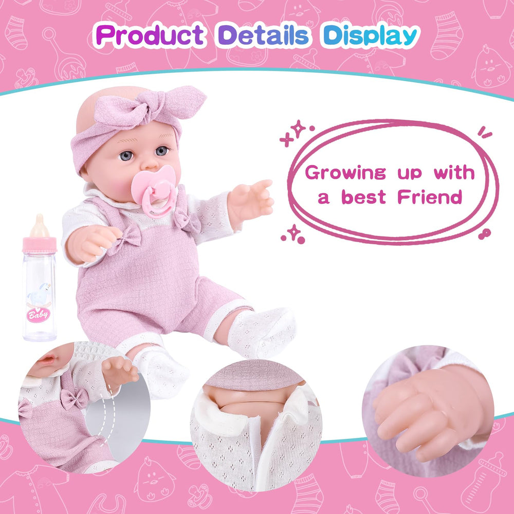 BDDOLL baby bottles set for authentic feeding scenarios