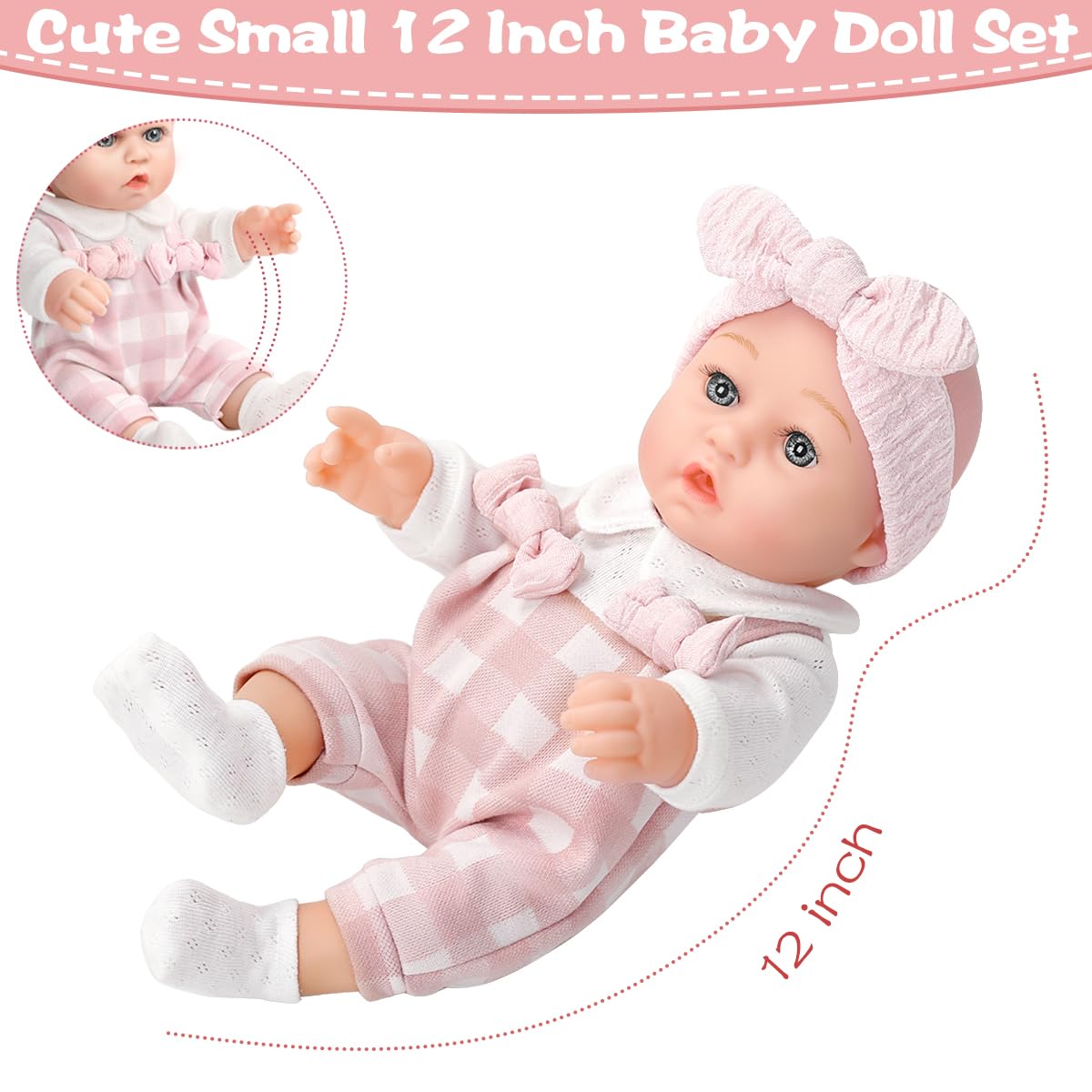 BDDOLL feeding bottle and pacifier set supports nurturing role-play.