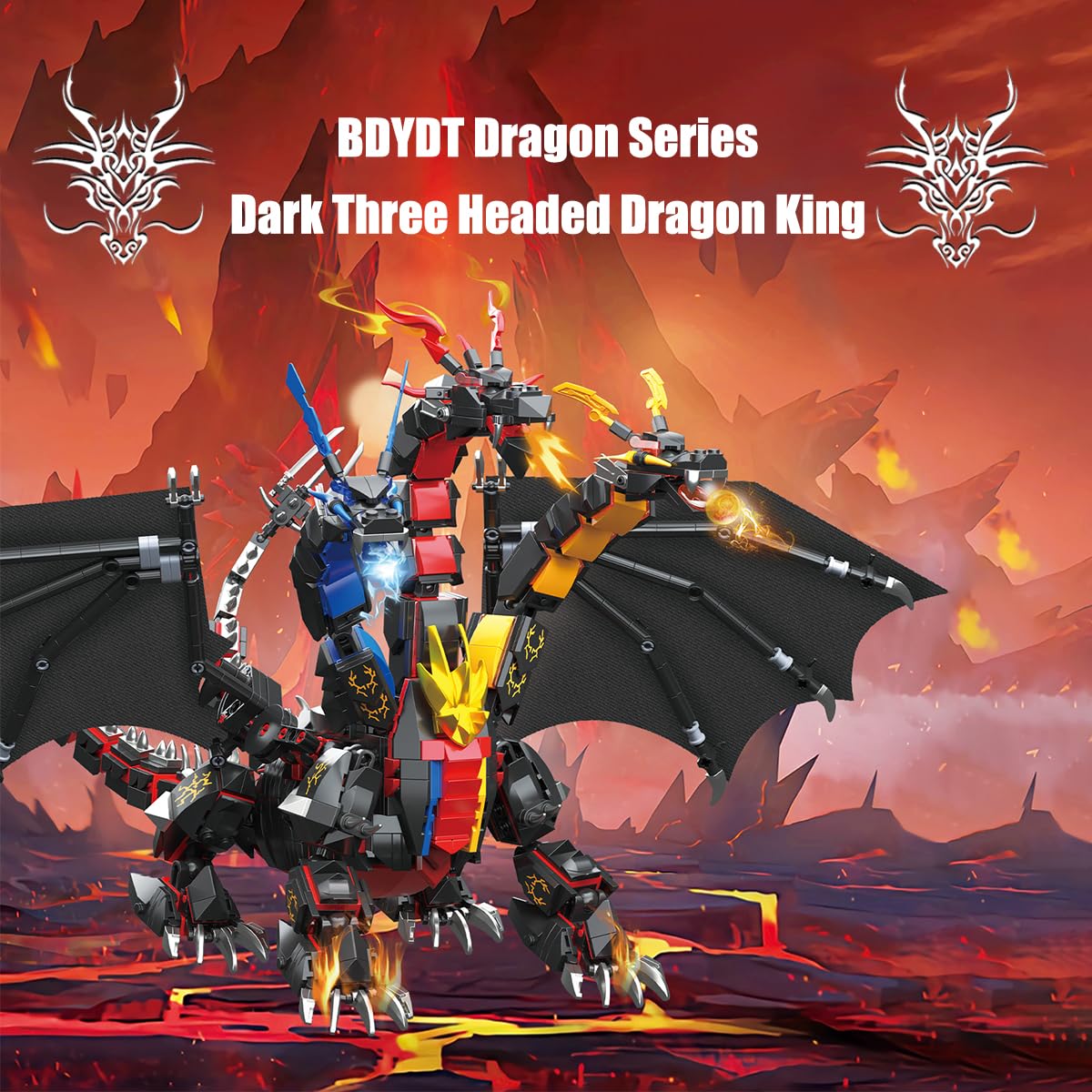 BDYDT dragon series yellow head dragon king adds vibrant color for display and collection