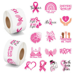 BeYumi breast cancer stickers collection with 16 designs for laptop decoration and awareness.