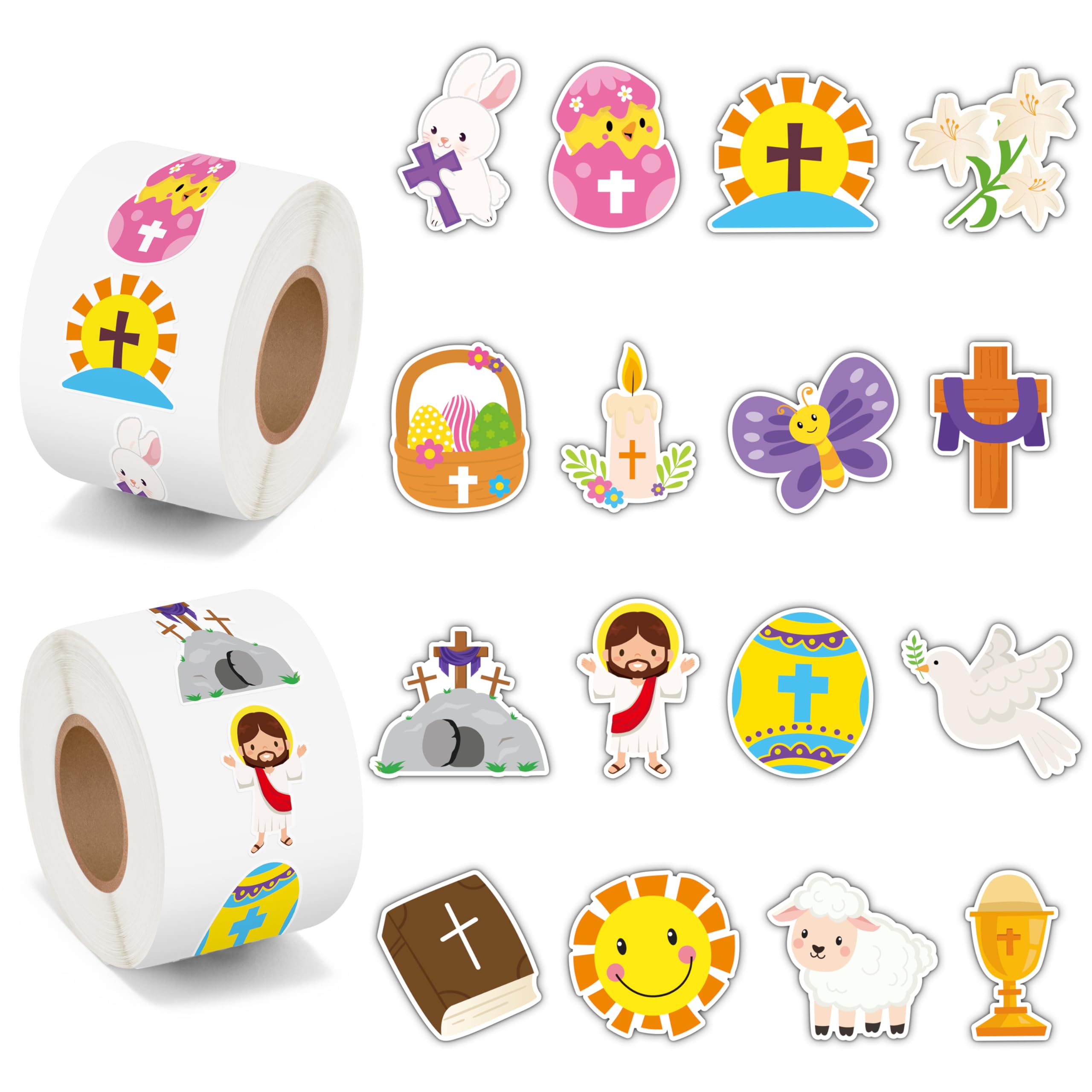 BeYumi Easter sticker roll cross design for Easter crafts and church décor.