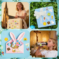 BeYumi Easter sticker roll waterproof vinyl ensures lasting color on bottles, journals, and displays.