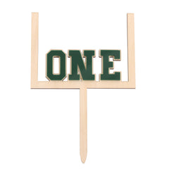 BEADED green-one wood letters topper showcases 'Green One' with rustic charm.
