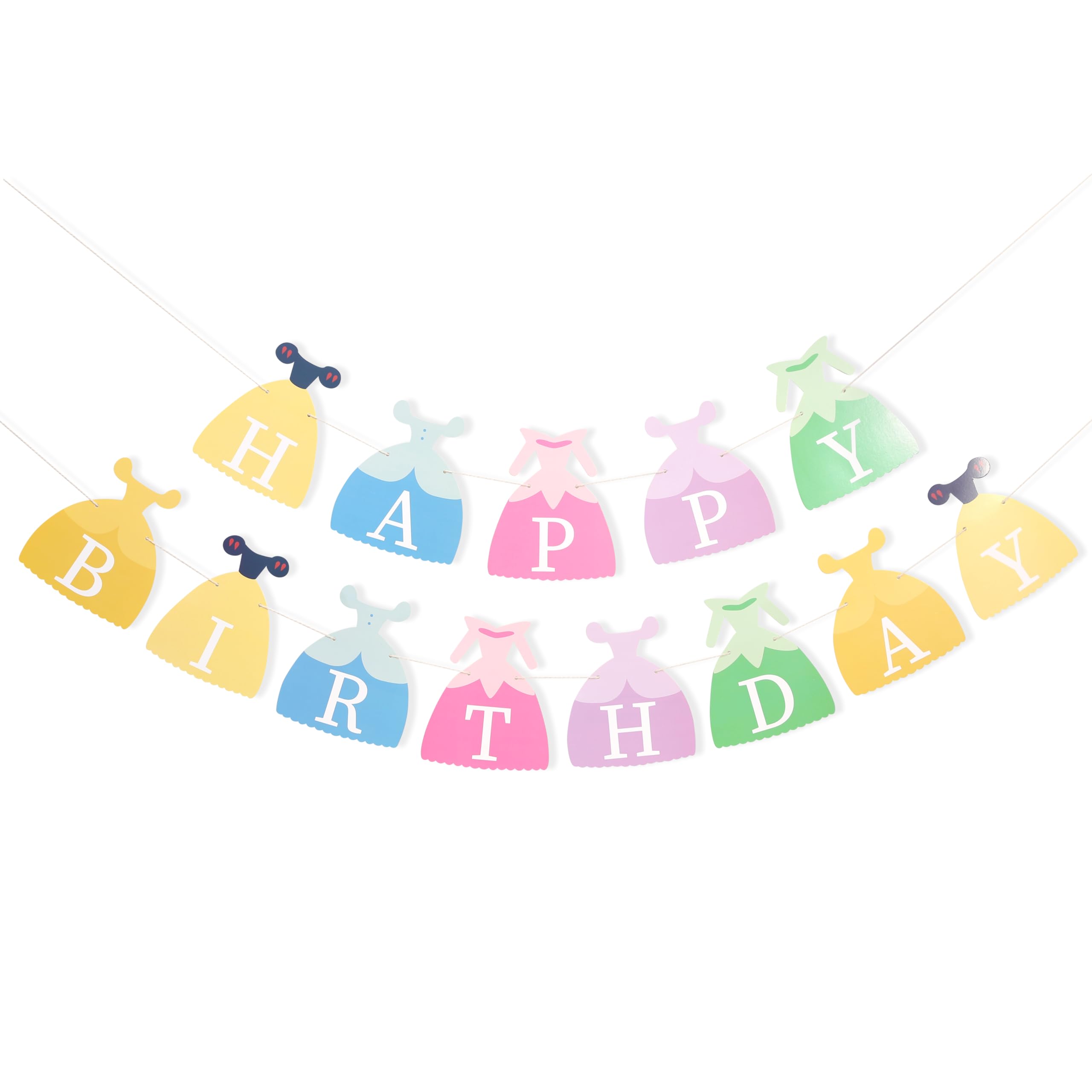 Princess dress banner closeup, sturdy cardstock ensures lasting decor for the event.