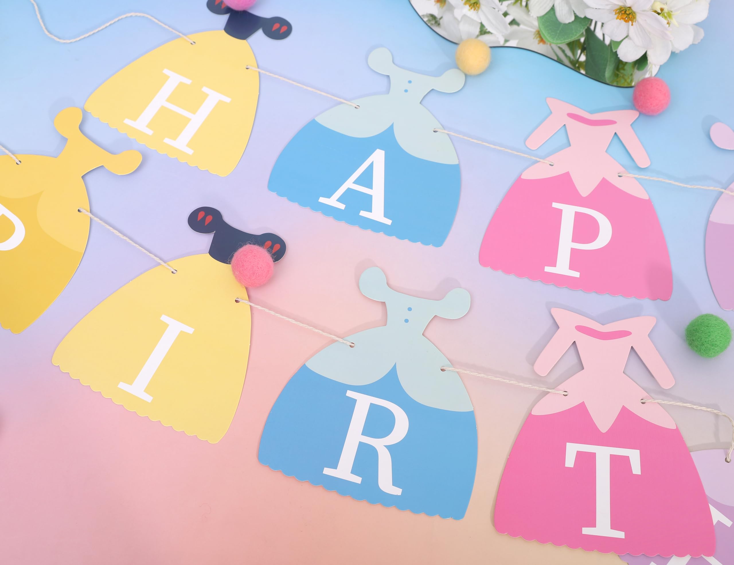 BEADED Princess Birthday Banner creates memorable photo moments for a girl’s first celebration.