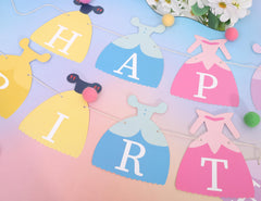 BEADED Princess Birthday Banner creates memorable photo moments for a girl’s first celebration.