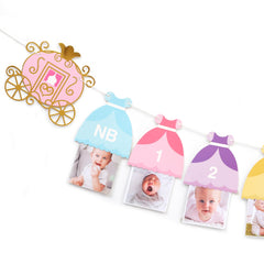 BEADED Princess Dress Banner closeup highlights playful detail for dessert tables.