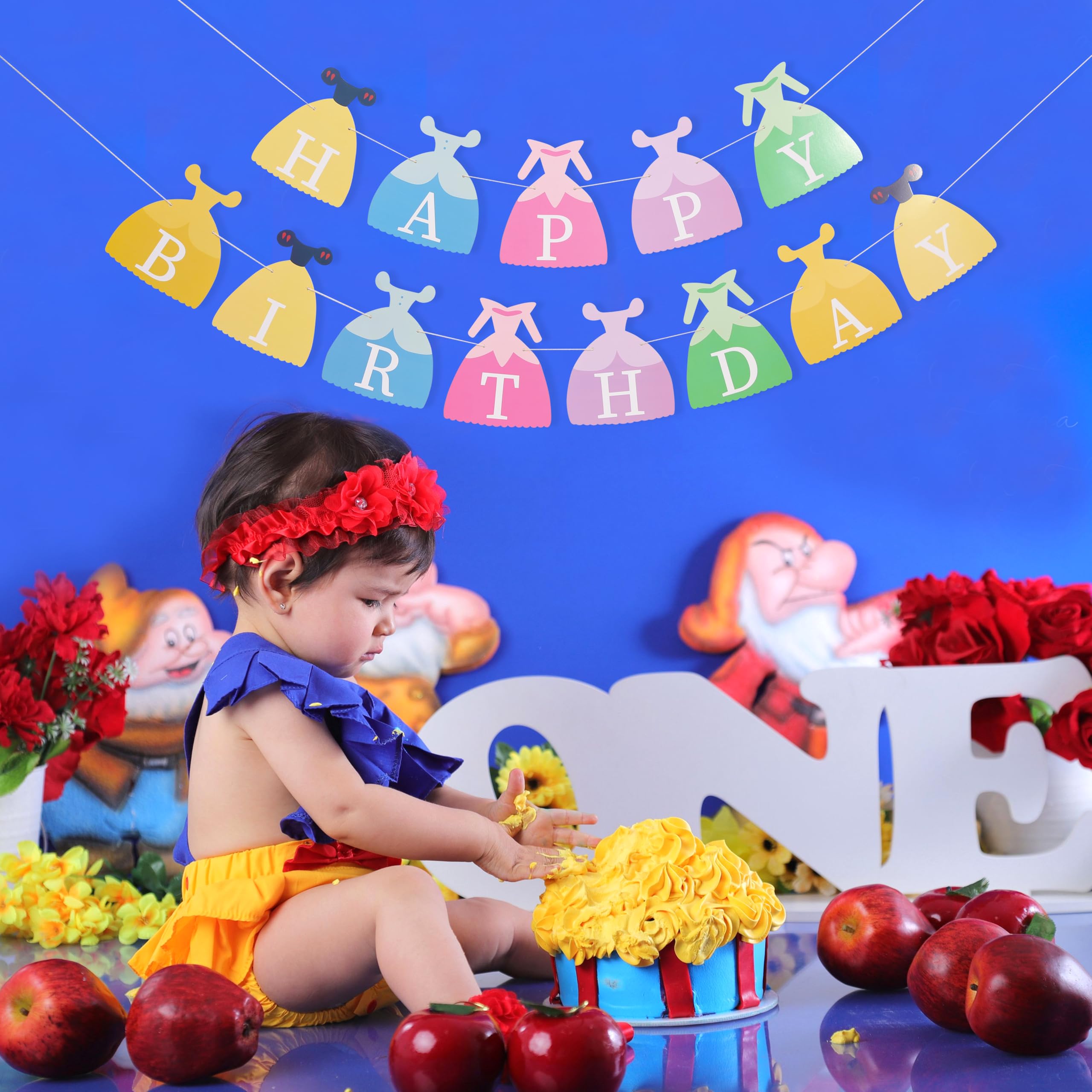 BEADED pastel banner sparkles with charming pattern for a festive princess celebration.