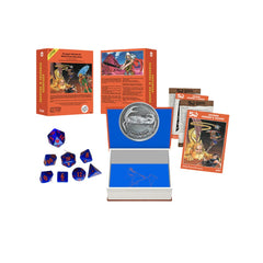 Beadle & Grimm's classic module dice set in White Plume Mountain theme with a display-ready book box for collectors