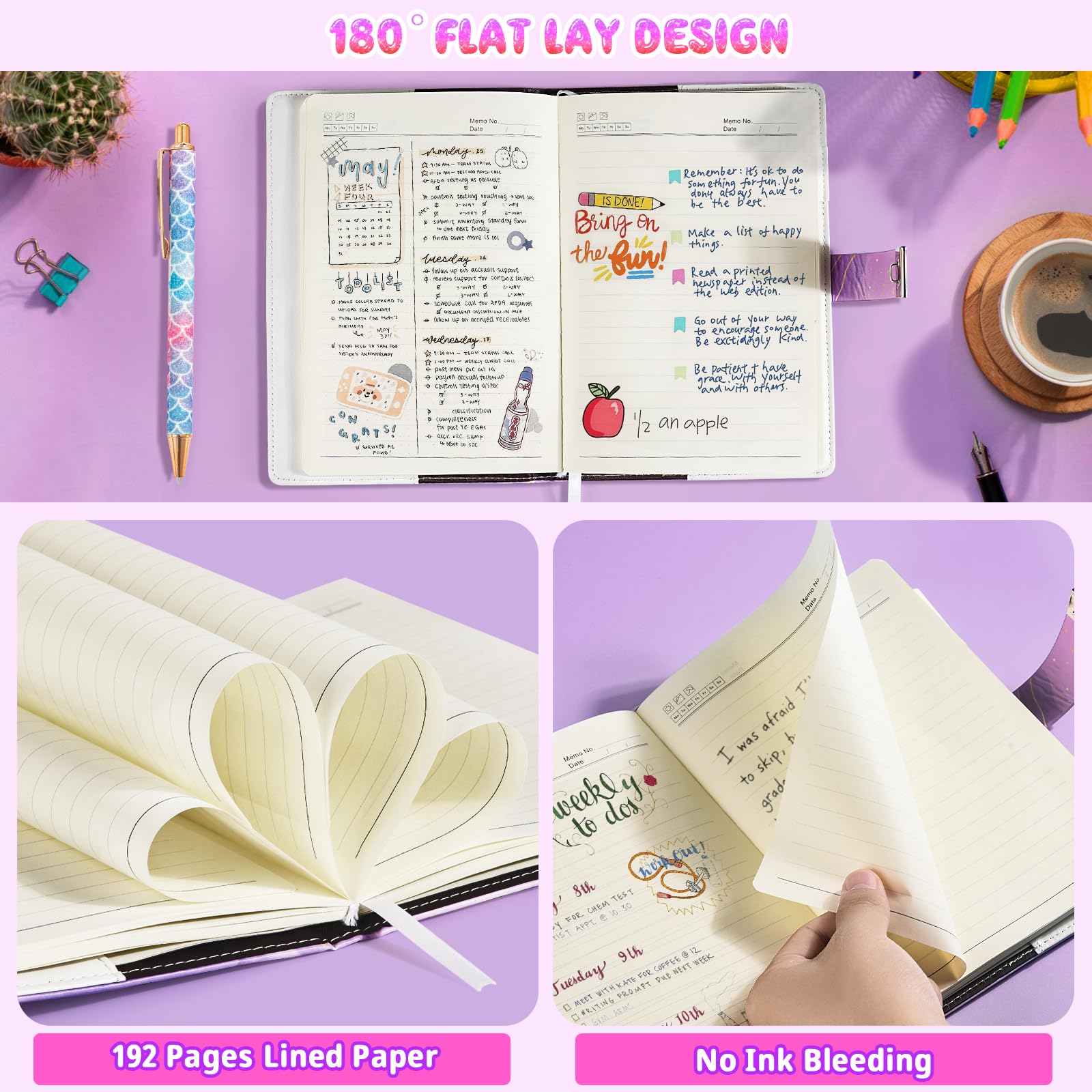 Beadsky Diary with Lock refillable inner core saves costs and waste