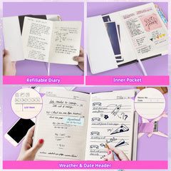 Beadsky Diary with Lock weather date week memo organize entries