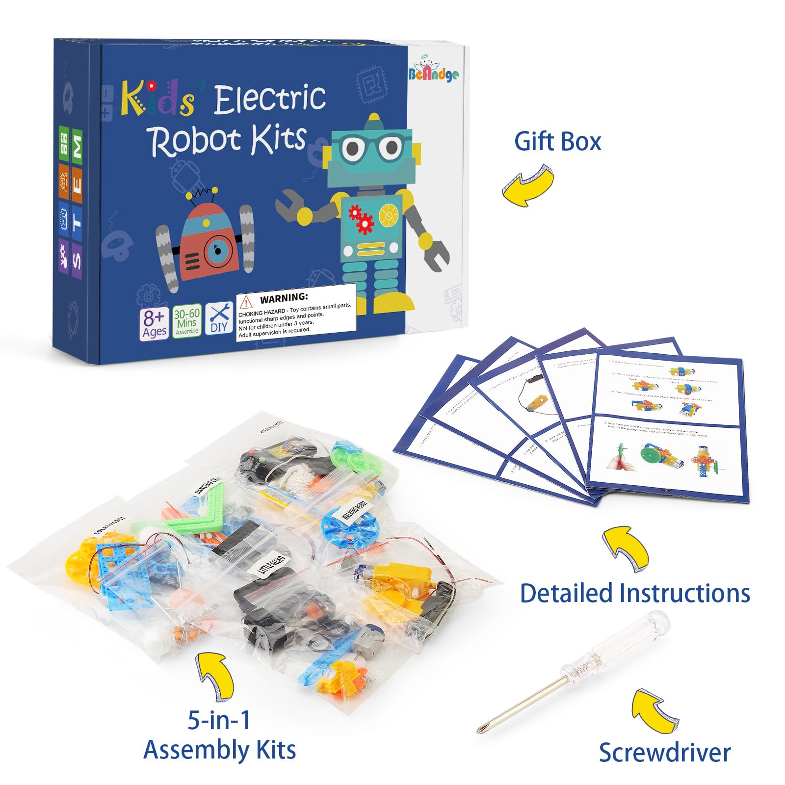 BeAndge gear-gecko robot demonstrates gears and motion for beginner robotics