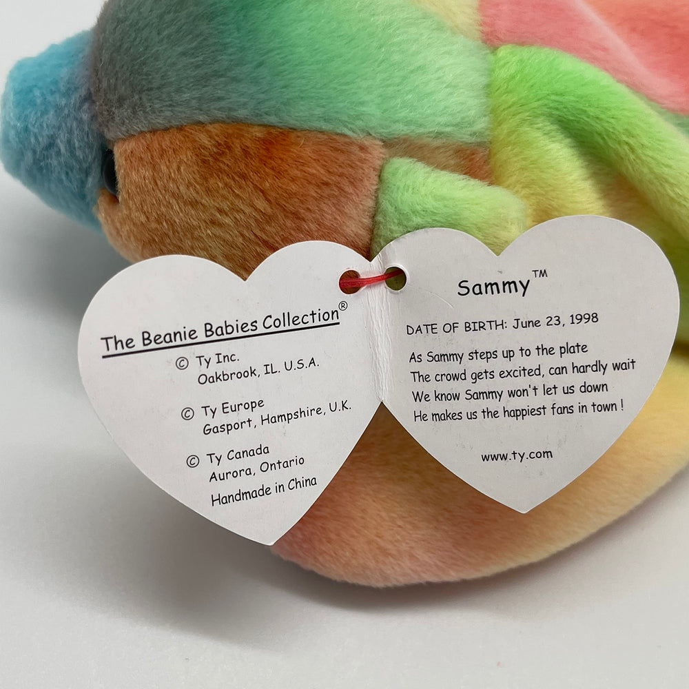 Beanie Babies Sammy the Bear retro display piece from 1999 collection.