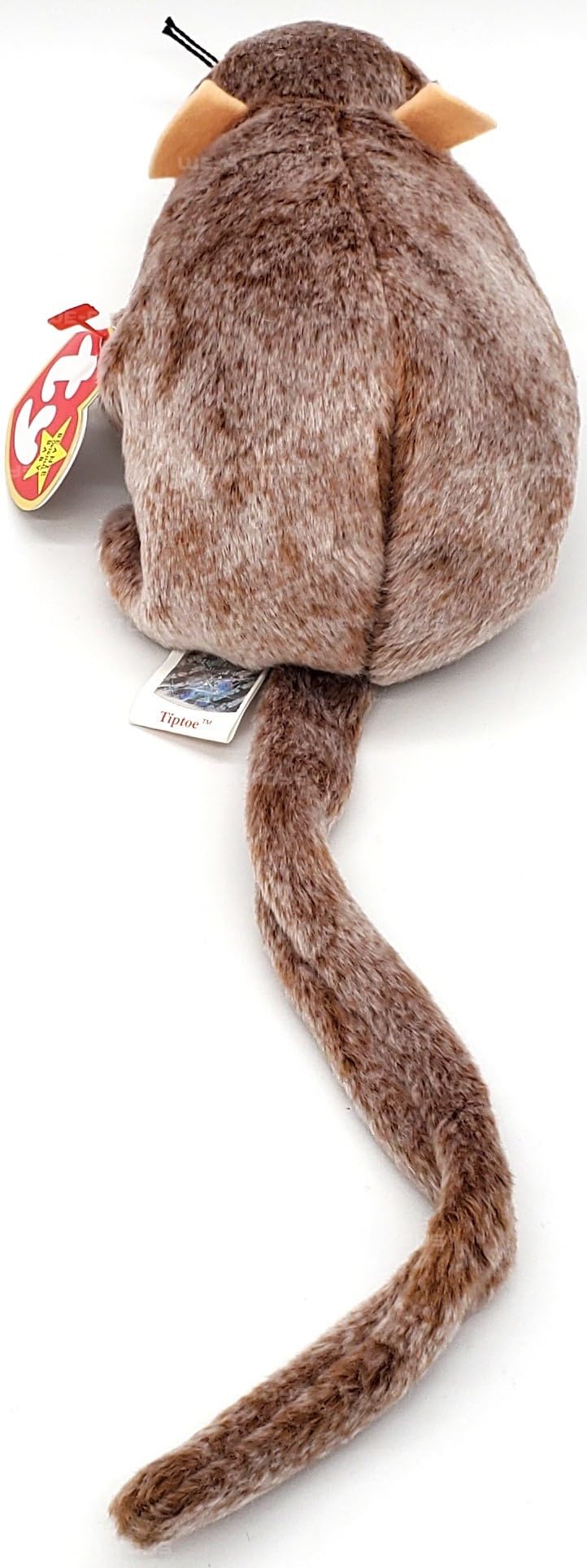 Beanie Babies Tiptoe the Rat footprints closeup emphasizes character and playful storytelling
