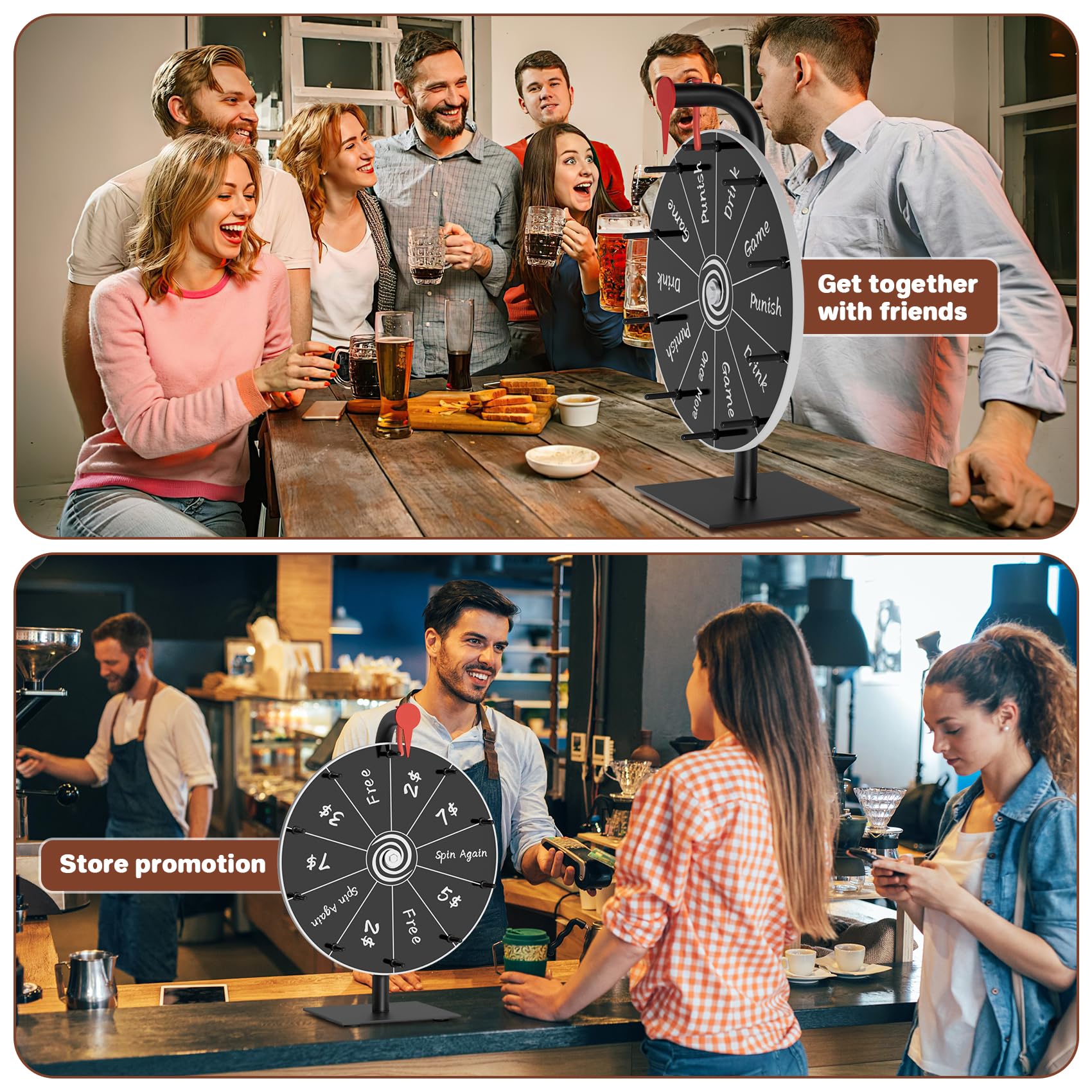 Bearfire portable spin wheel suitable for home parties and events.