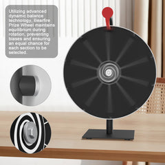 Bearfire prize wheel dry-erase surface enables quick updates.