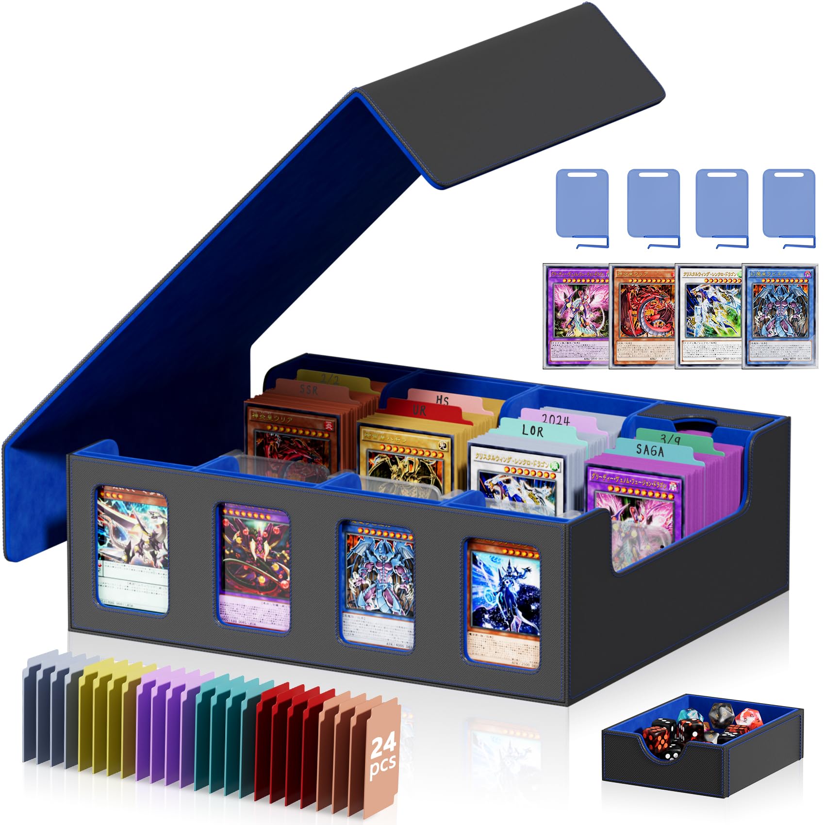 Bearfire trading card storage box with four rows for quick viewing of your collection