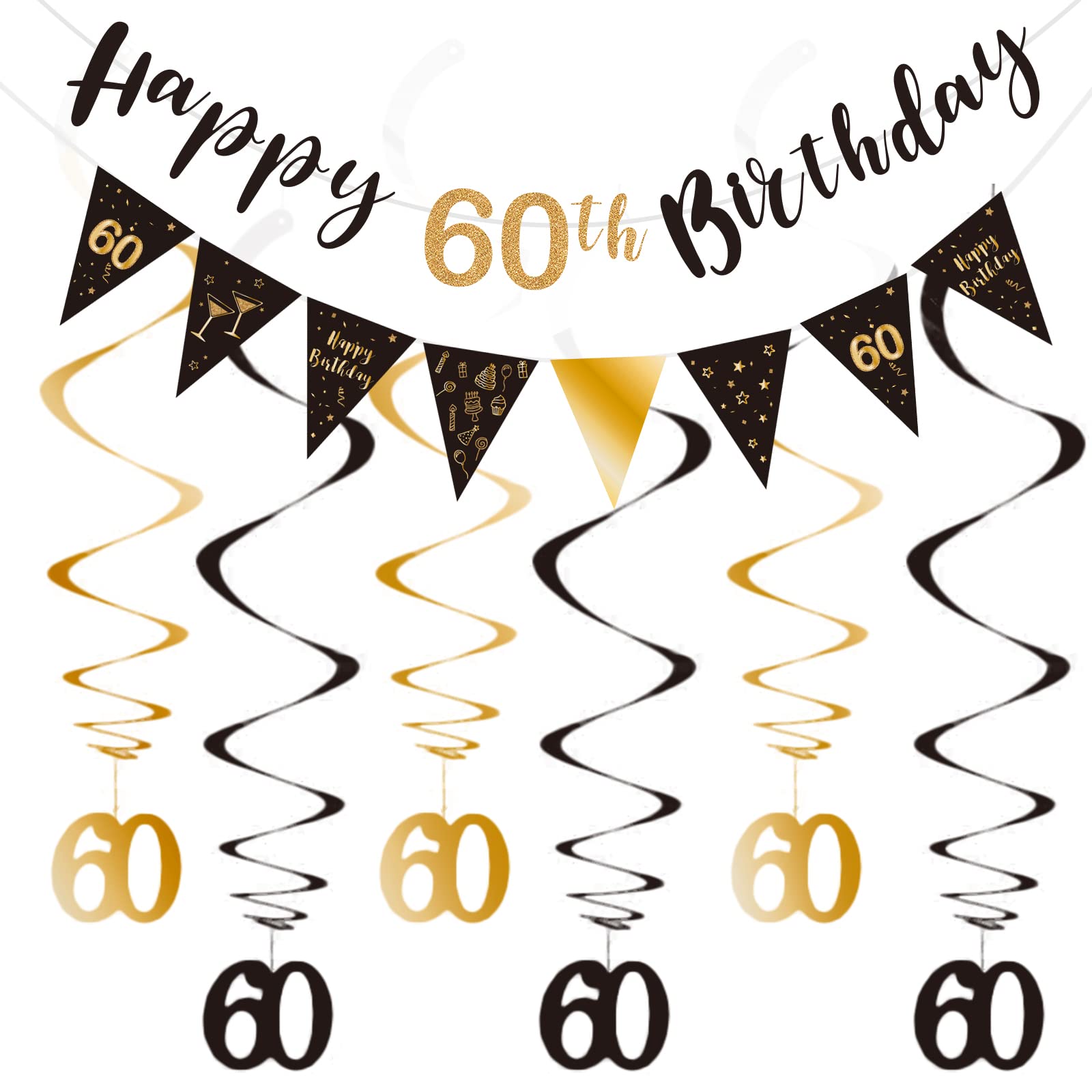 BRT Bearingshui happy 60th banner elevates milestone celebrations with elegant black and gold flair.