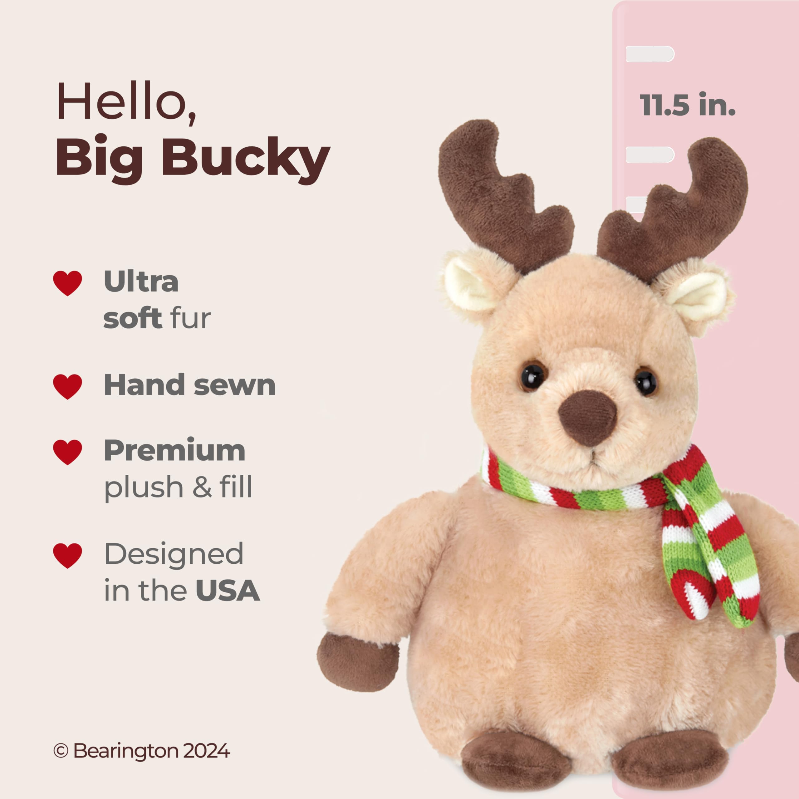 Bearington Big Bucky Reindeer closeup of soft fur.