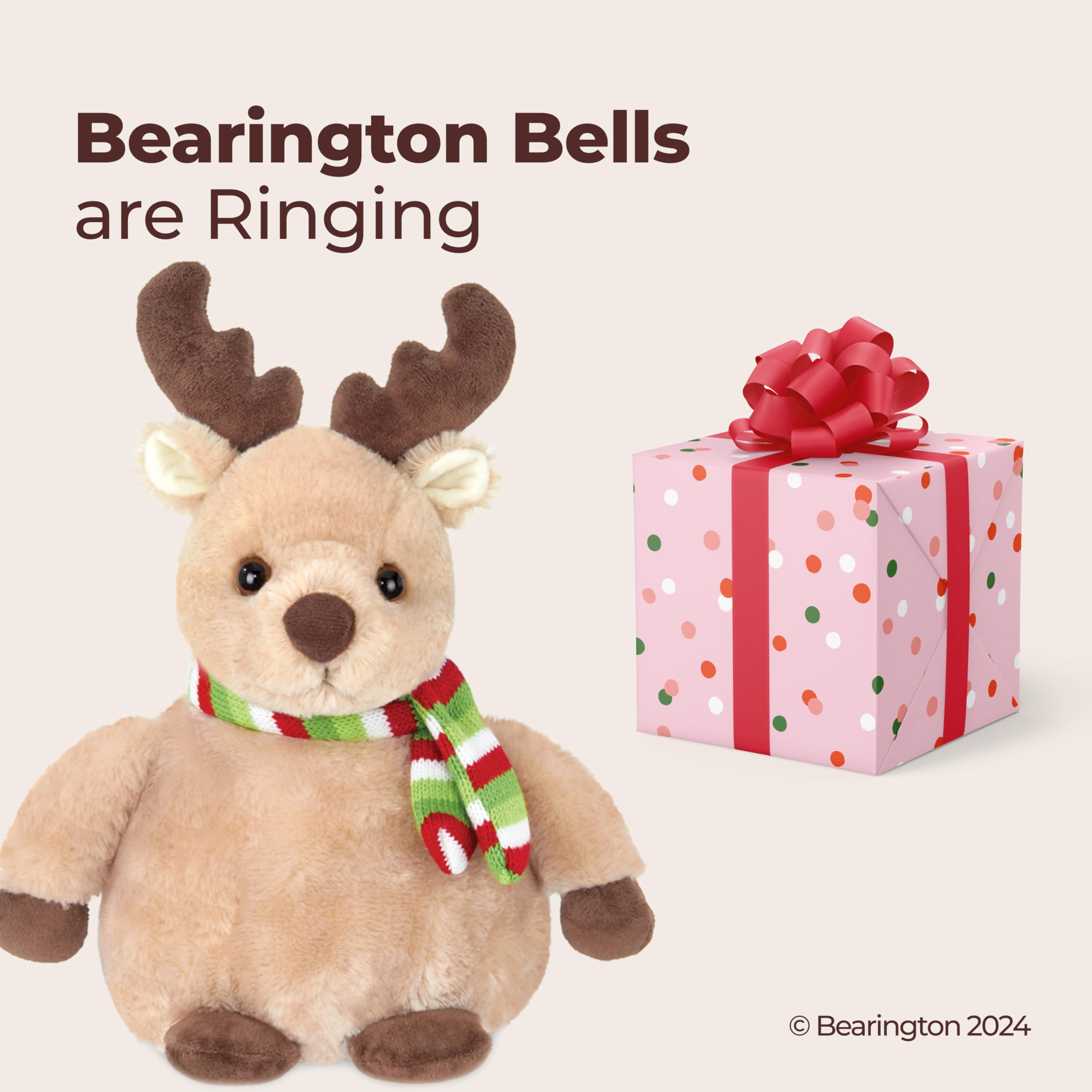 Bearington Big Bucky Reindeer cuddling scene for cozy play.