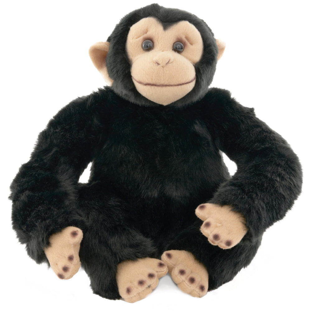 Bearington Bing chimpanzee plush front view shows soft fur and inviting cuddle appeal