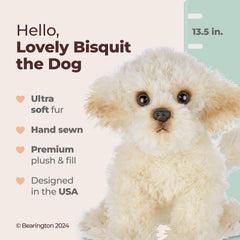 Bearington Bisquit plush full-body on lap for cozy comfort