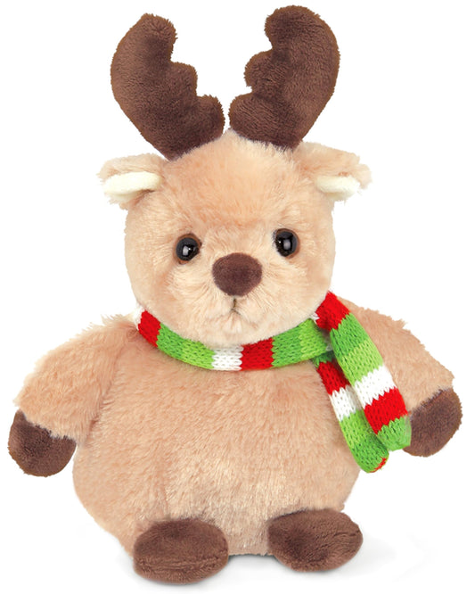 Bearington Bucky Reindeer plush in 7-inch size for cozy holiday cuddles.