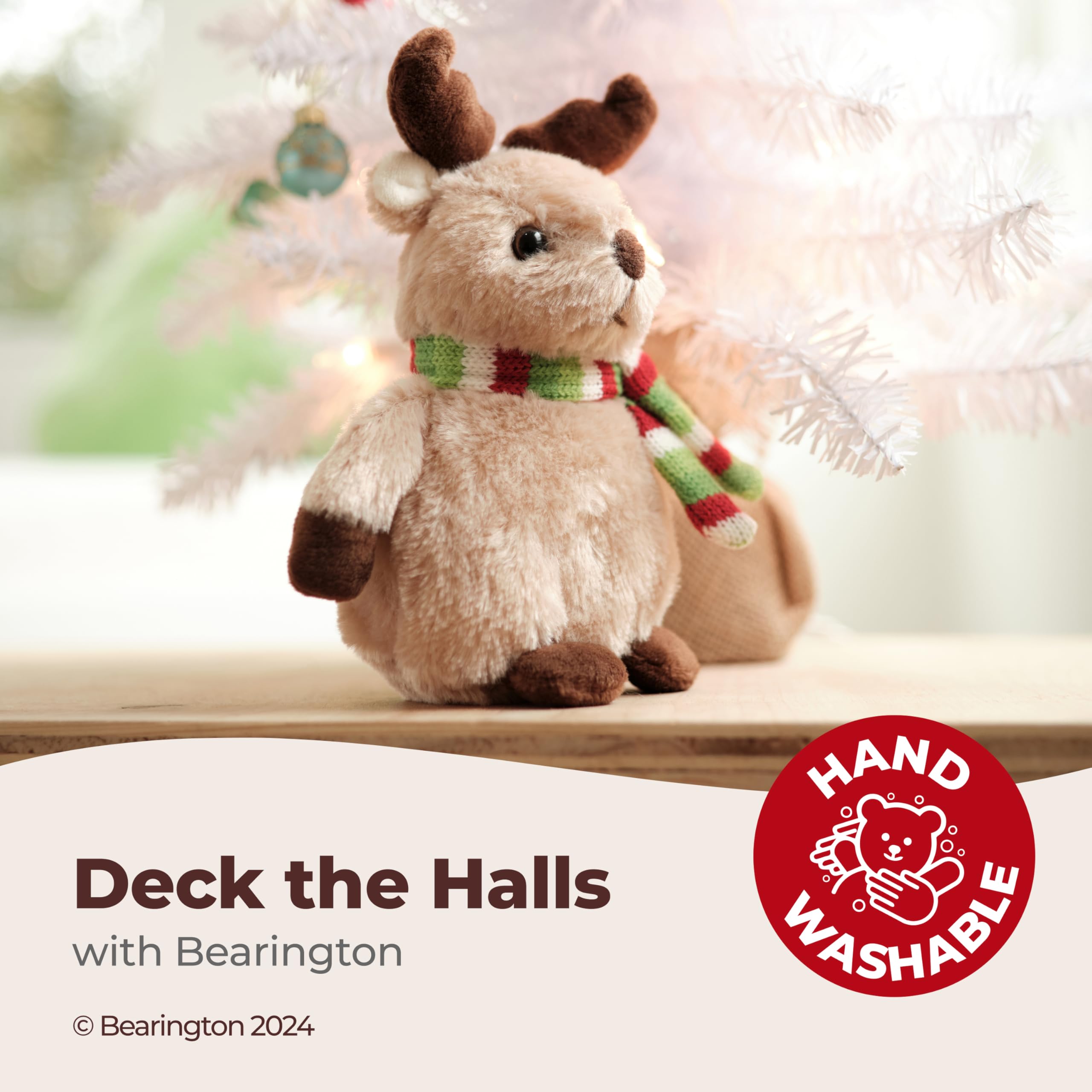 Bearington Bucky Reindeer soft fur invites gentle snuggles.