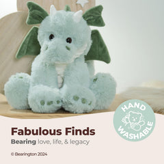 Bearington Burnie dragon featuring velour wings for gentle, comforting hugs.