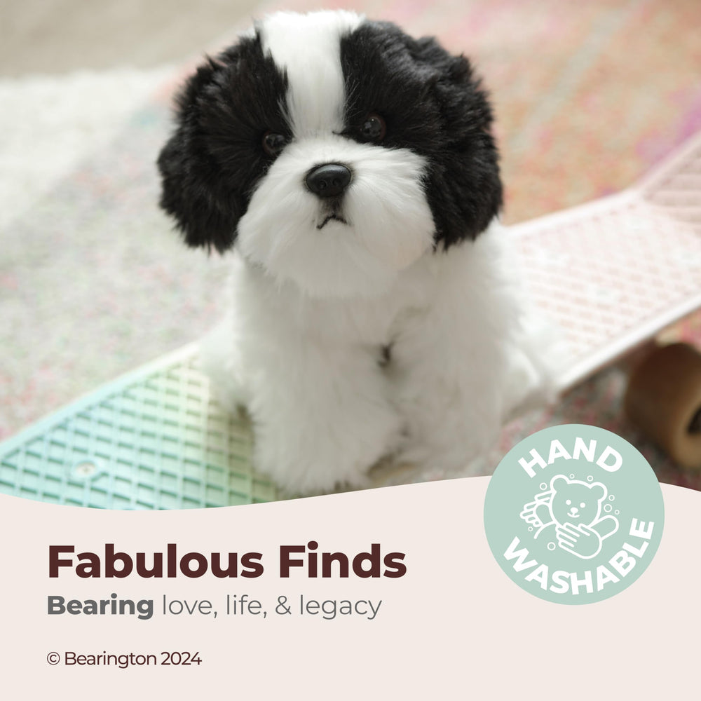 Bearington Butch soft washable fabric for easy cleaning after playtime.