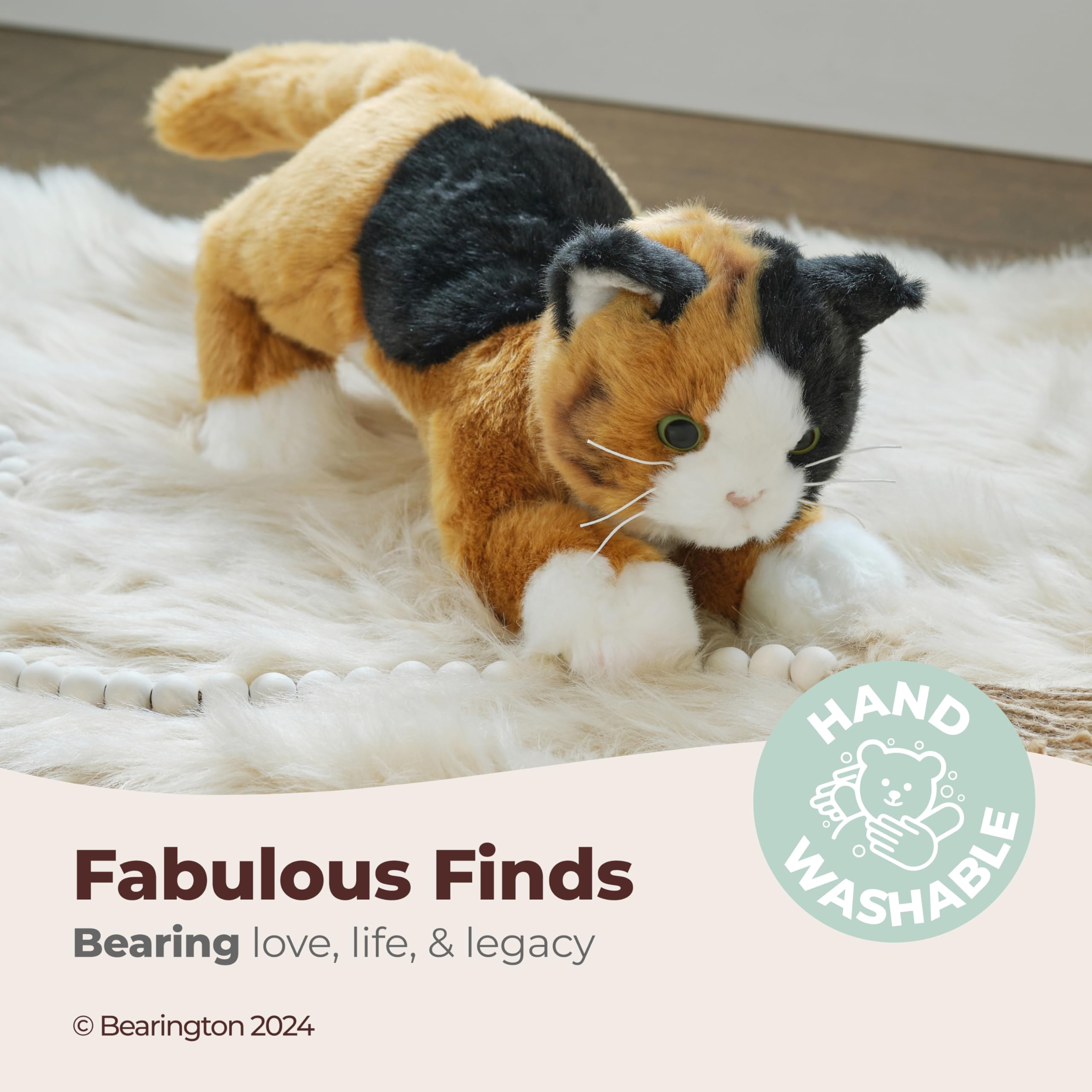 Bearington Callie lifelike cat face with detailed stitching for imaginative adventures.