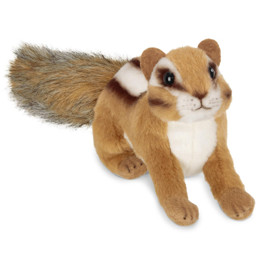 Bearington Chippie chipmunk plush face with ultra-soft fur for cozy hugs.