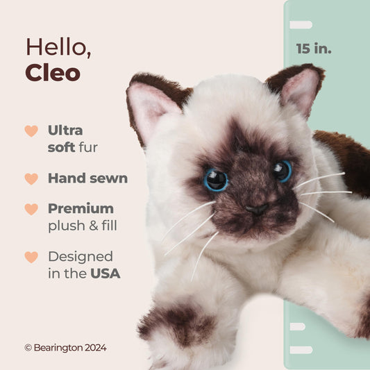 Weighted paws on Cleo plush create a lifelike, comforting cuddle.