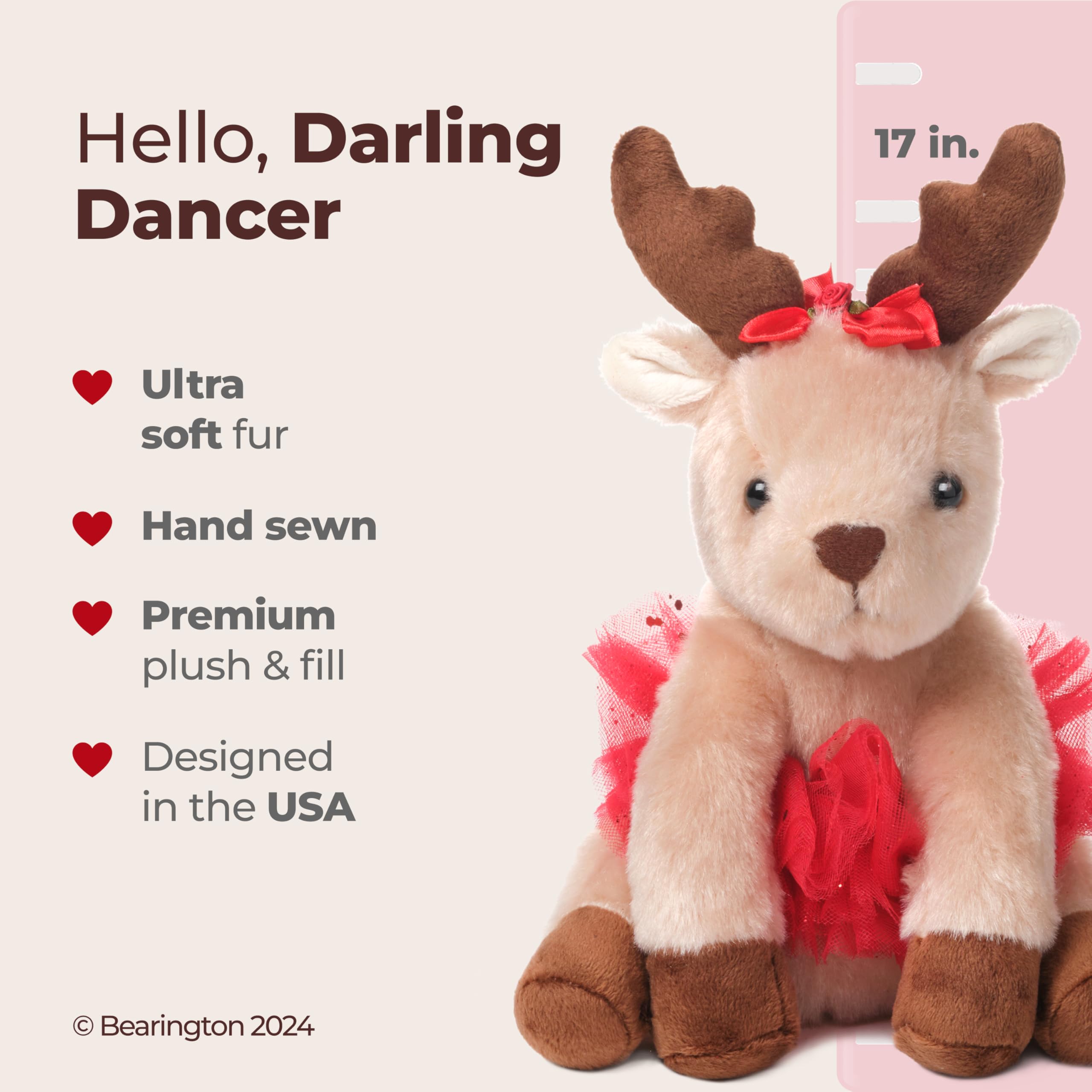 Close-up of Darling Dancer Reindeer tutu detail showing festive style.