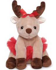 Bearington Dazzling Dancer ballerina doll with red tutu for festive charm