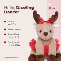 Bearington Dazzling Dancer reindeer plush cuddly companion for display