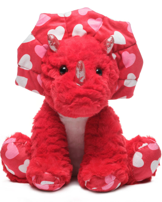 Bearington Dinomite 11-inch plush red dinosaur ready for hugs and imaginative play.