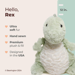 Bearington Dinosaur Plush Nursery Decor highlights soft textures for cozy room styling.