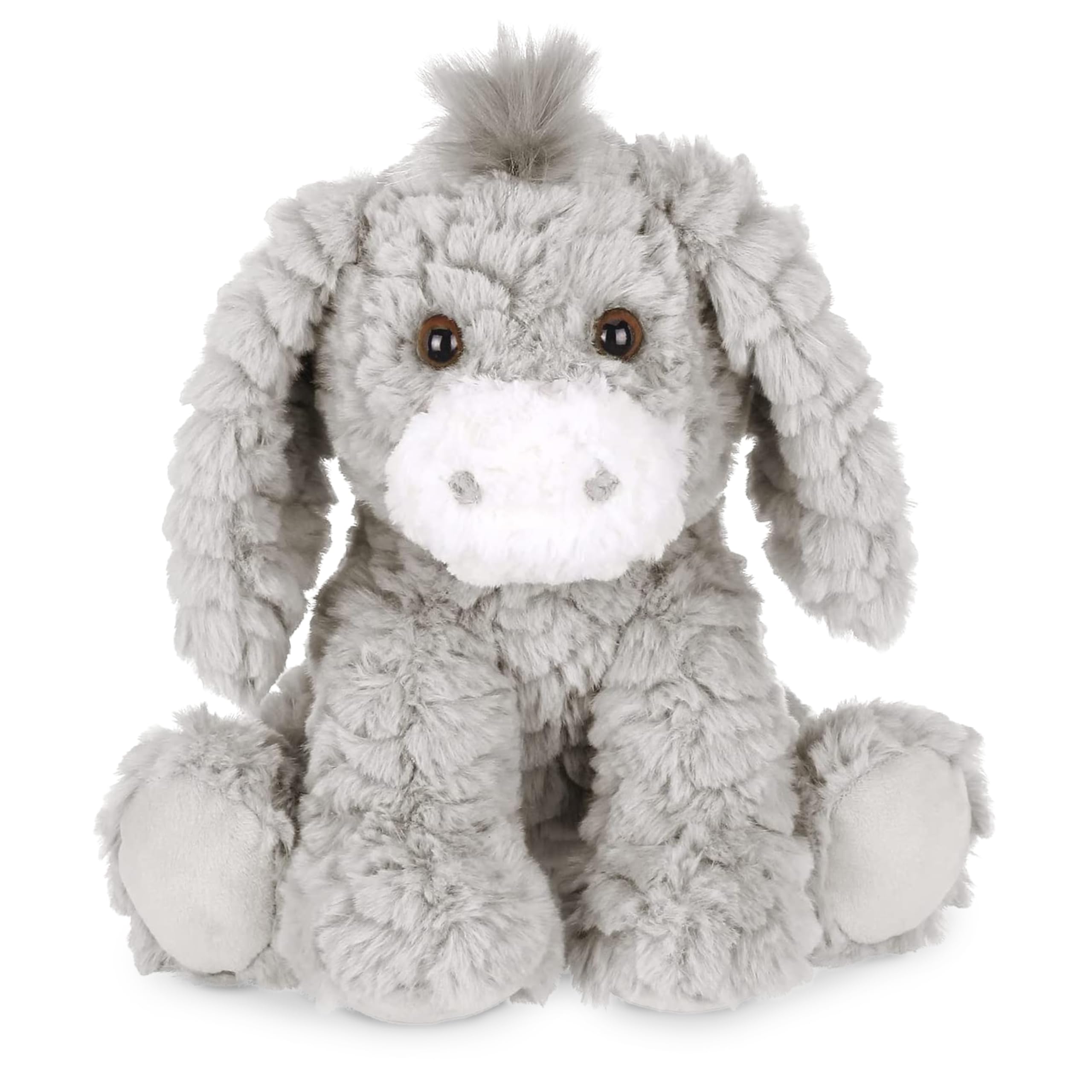 Bearington Donny plush donkey with scruffy fur for cozy cuddles and companionship.