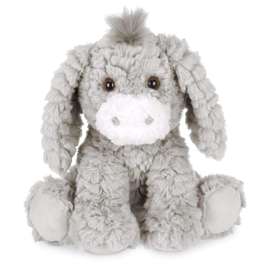 Bearington Donny plush donkey with scruffy fur for cozy cuddles and companionship.