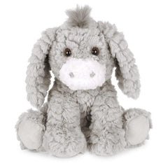 Bearington Donny plush donkey with scruffy fur for cozy cuddles and companionship.