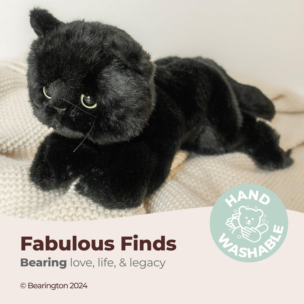 Bearington Jinx plush whiskers and fur detail for realistic appeal.
