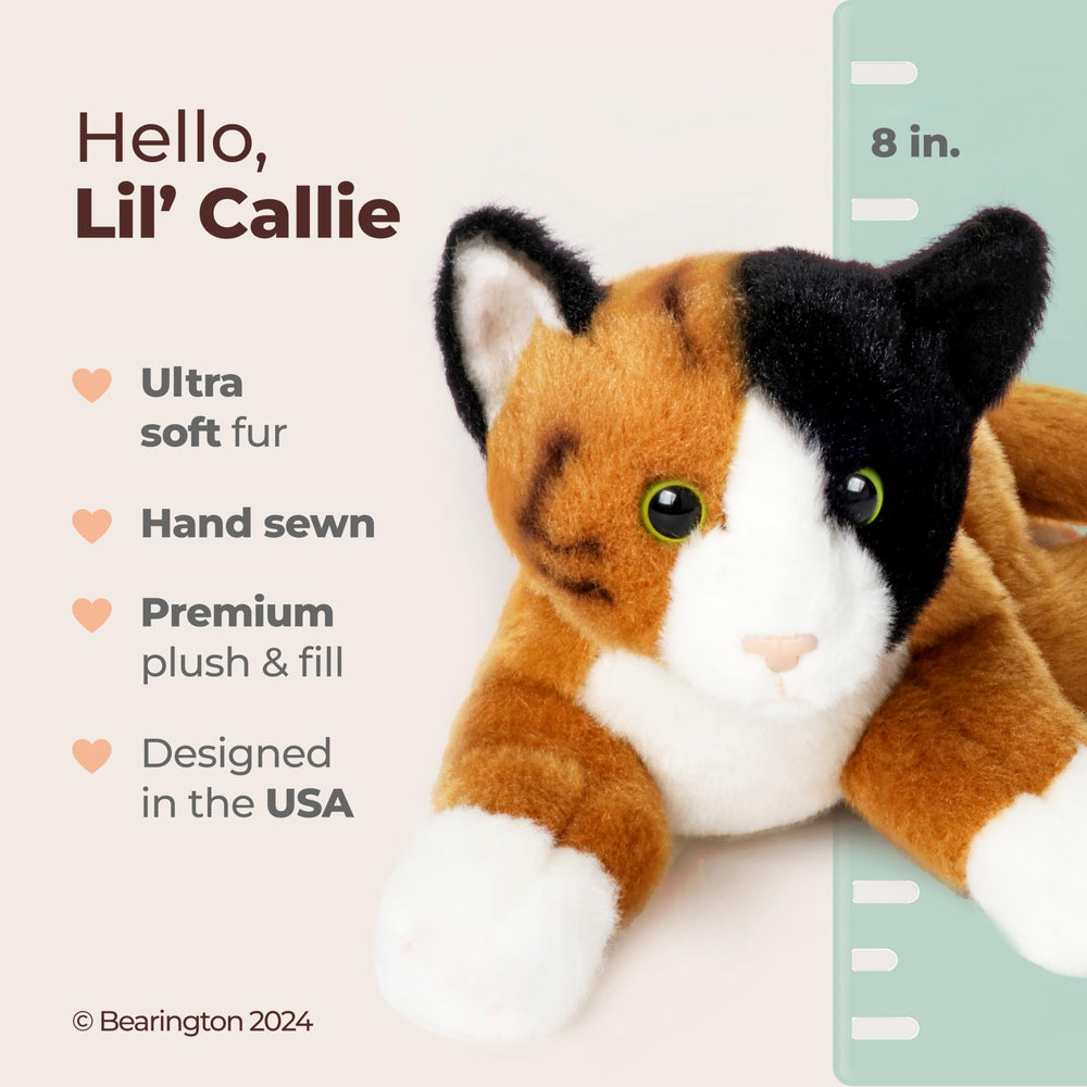 Bearington Lil' Callie fur detail close-up showing soft calico fur for hugs