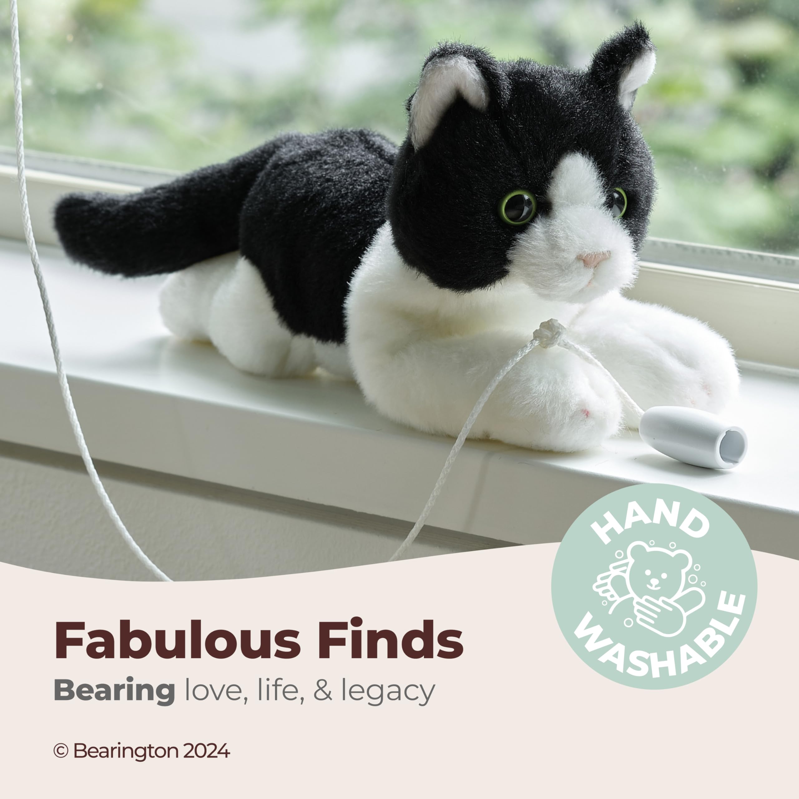 Bearington Lil' Domino plush tail shot showing cuddle-friendly design and pose.