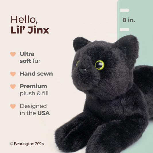 Bearington Lil' Jinx cat, side view, realistic details for imaginative play.