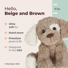 Bearington Pal dog plush with floppy ears for expressive play.