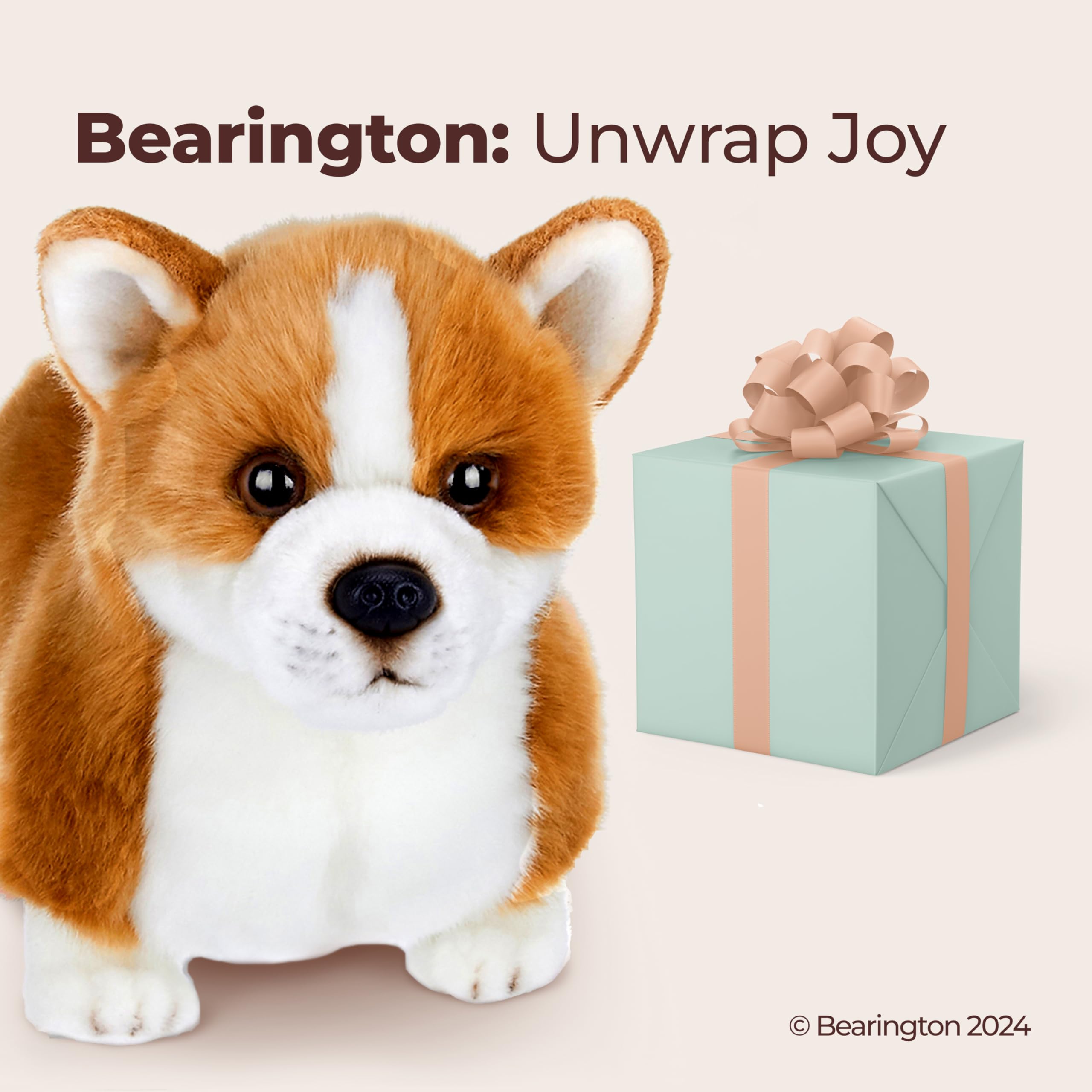 Bearington Queenie Corgi plush surface washable care keeps fur looking new